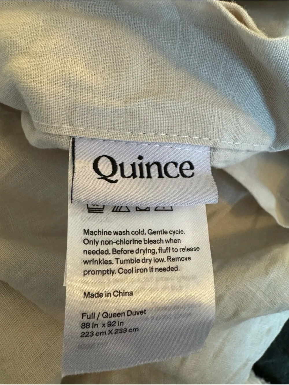 Quince European Linen Duvet Cover Set | Full/Queen | Natural Chambray
